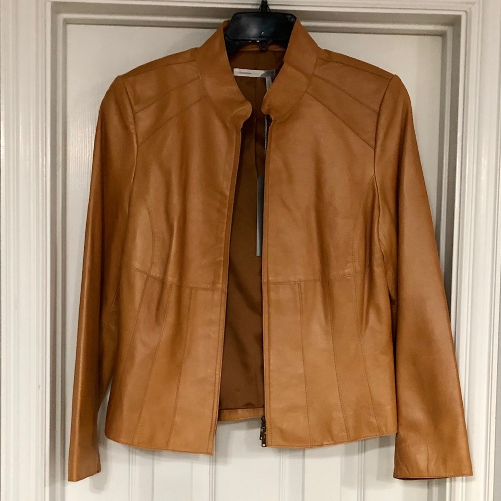 NWT Genuine leather moto jacket size L petite!!